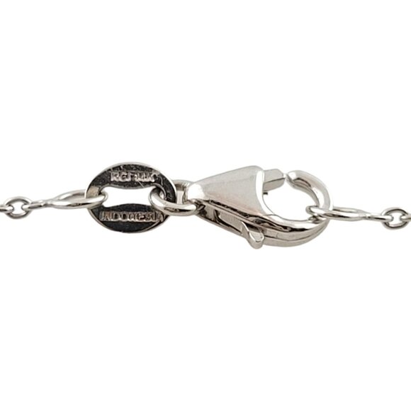 14K White Gold Diamond "C" Initial Circle Pendant Necklace #18094 - Picture 6 of 8